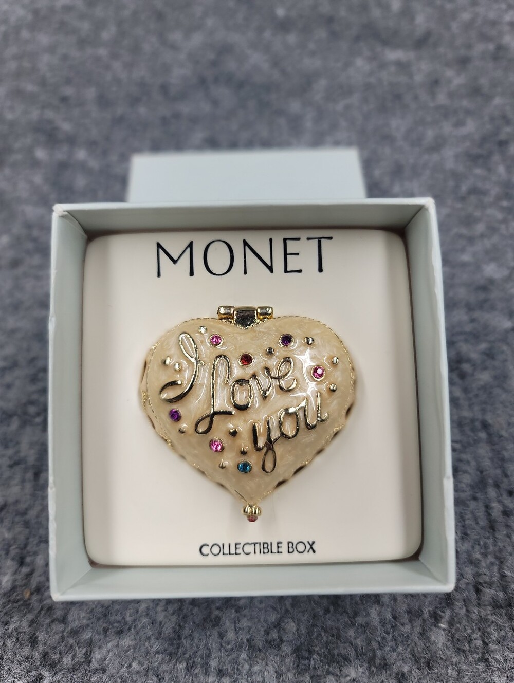 Monet "I Love You" Trinket Box Gift For Mom Or Loved One